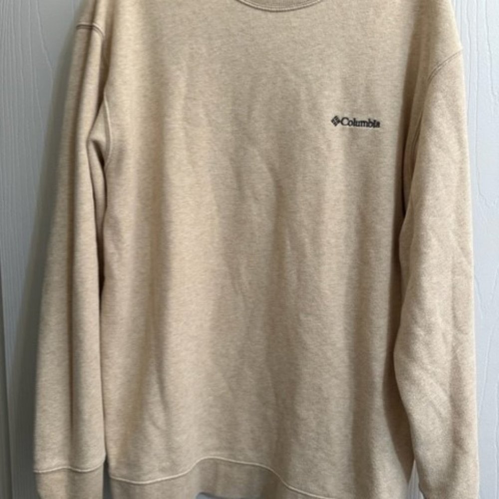 Columbia Mens Size XLarge, Beige, Crew Collar, Fleece Sweater